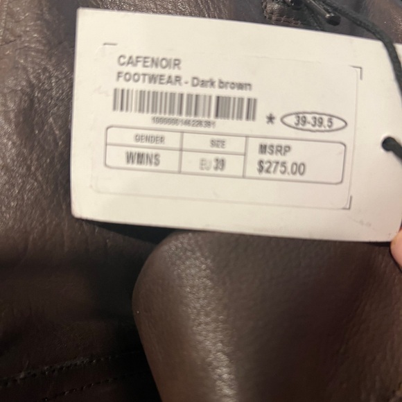 Rich brown wedged  leather boots MSRP $278- on sale for $143 on Cafenoir site - Picture 5 of 7